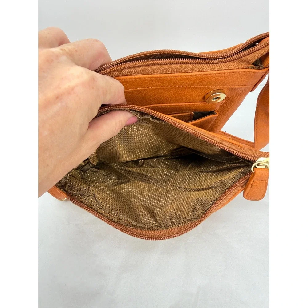 Crossbody Bag Faux Leather Gold Hardware Small Purse 8